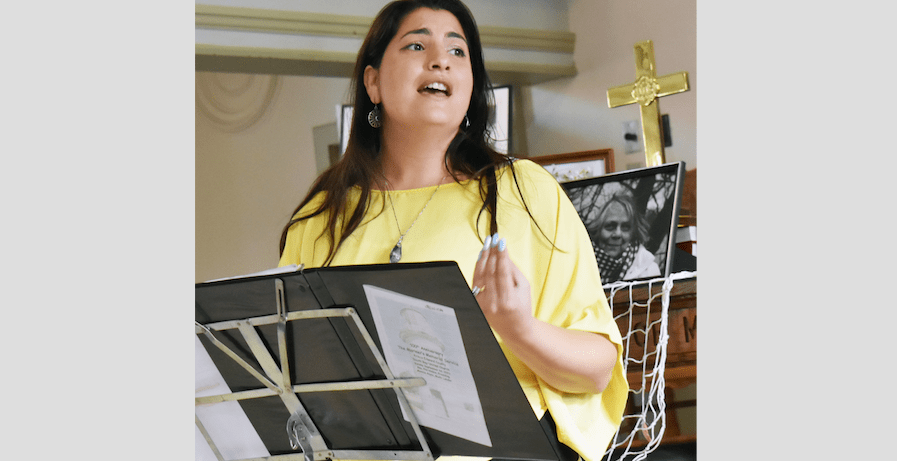 <p>WE WILL SEE YOU THROUGH- Jenica Hammett performs a Suzanne Pasternak-penned song at the 2023 Mariners&#8217; Service at South Bay United Church. (Jason Parks/Gazette Staff)</p>
