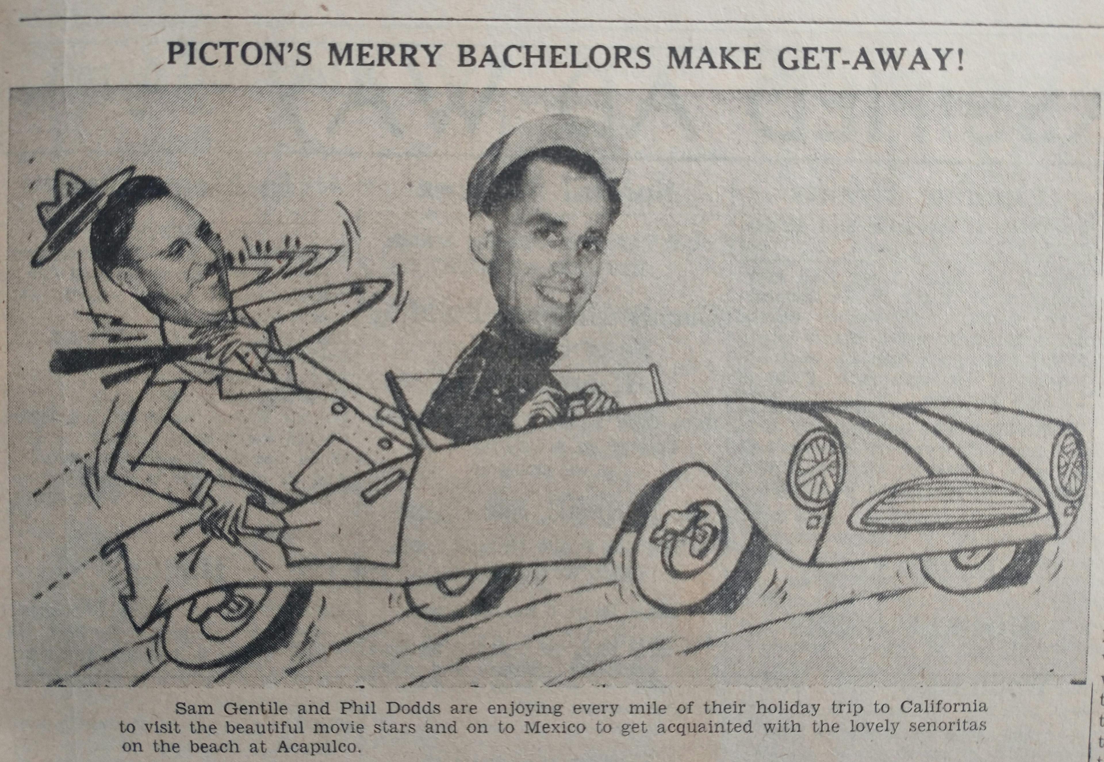 <p>Phil Dodds and Sam Gentile on their 1954 road trip</p>
