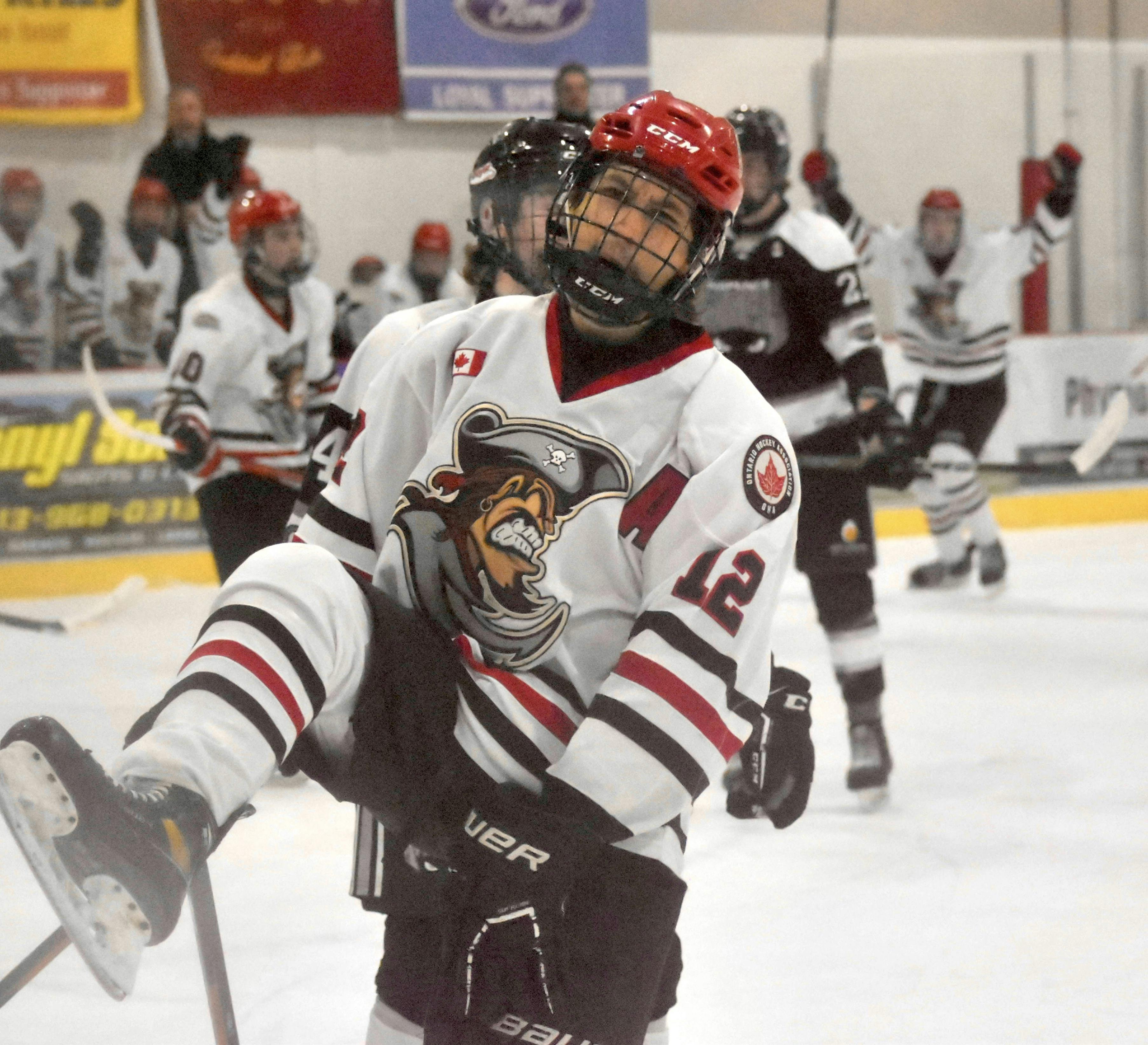 <p>Nick Kirby had a second period goal to help lift his Picton Pirates to a 5-2 win over the visiting Napanee Raiders Thursday night. (Jason Parks/Gazette Staff)</p>
