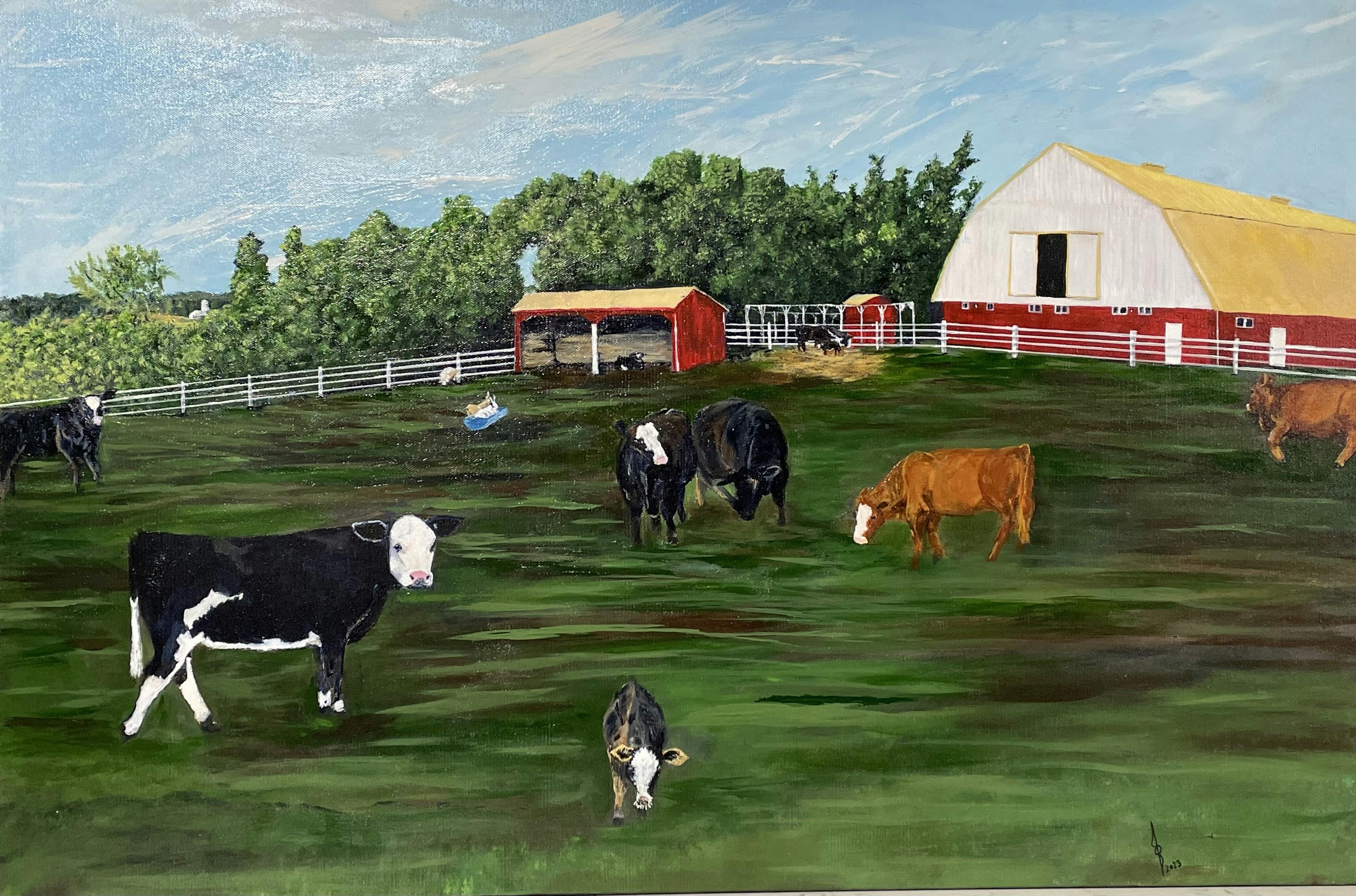 <p>Jacqui Burley, &#8220;Hill Top Farm, Millbrook.&#8221; Acrylic on Canvas, 36” x 24.” 2023 (photo by Jacqui Burley for the Gazette)</p>
